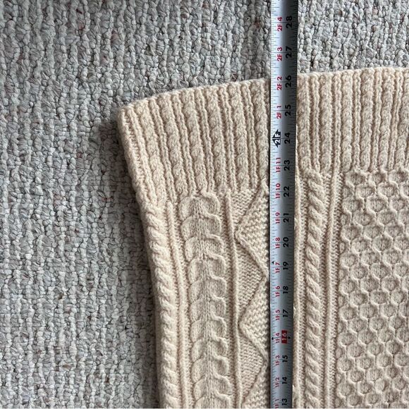 Hand Knit Fisherman Cable Knit Chunky Wool Sweater - Picture 8 of 8